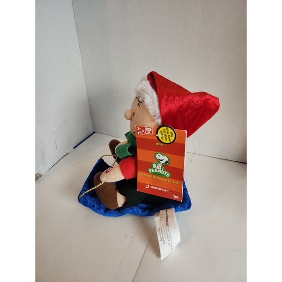 2012 Gemmy Charlie Brown Musical & Moving on Sled Toy / Peanuts Tags - Picture 2 of 5